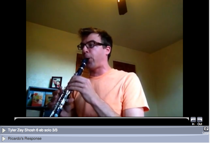online learning clarinet student tyler