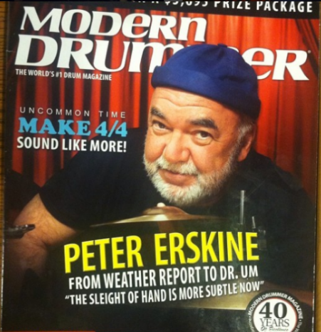 peter erskine on the cover of modern drummer magazine