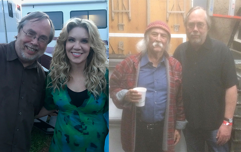 Tony Trischka with Alison Krauss, 2018 (Left) and David Crosby, 2018 (Right)